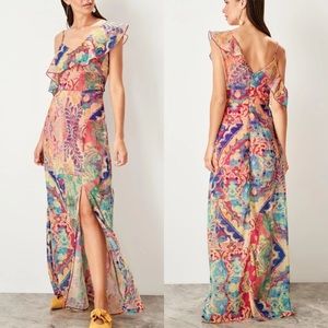 Floral Dress Watercolor Long Party Dress